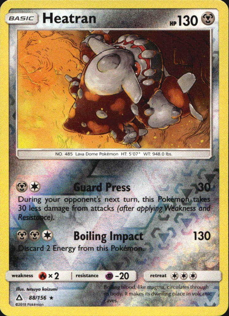 Heatran 88/156 Holo Rare Ultra Prism Pokemon Reverse Holo Near Mint