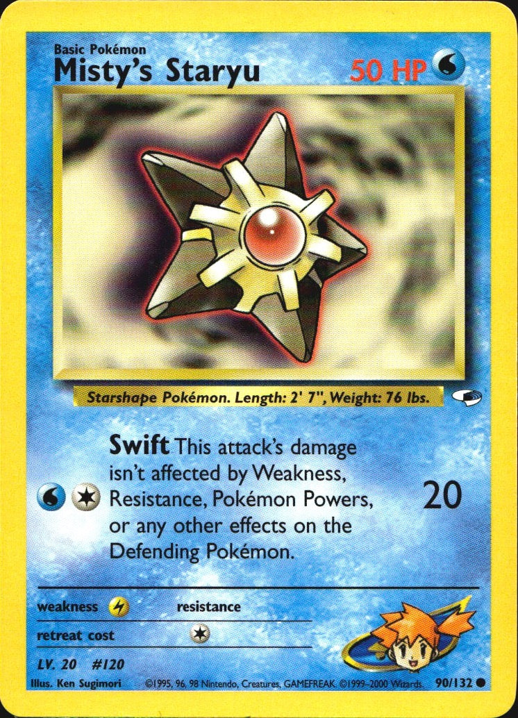Misty's Staryu 90/132 Common Gym Heroes Pokemon Near Mint