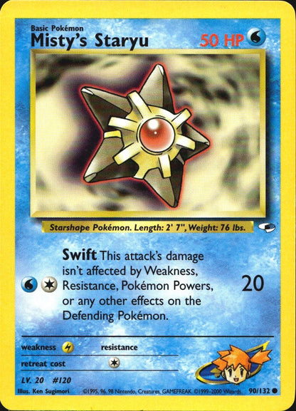 Misty's Staryu 90/132 Common Gym Heroes Pokemon Near Mint