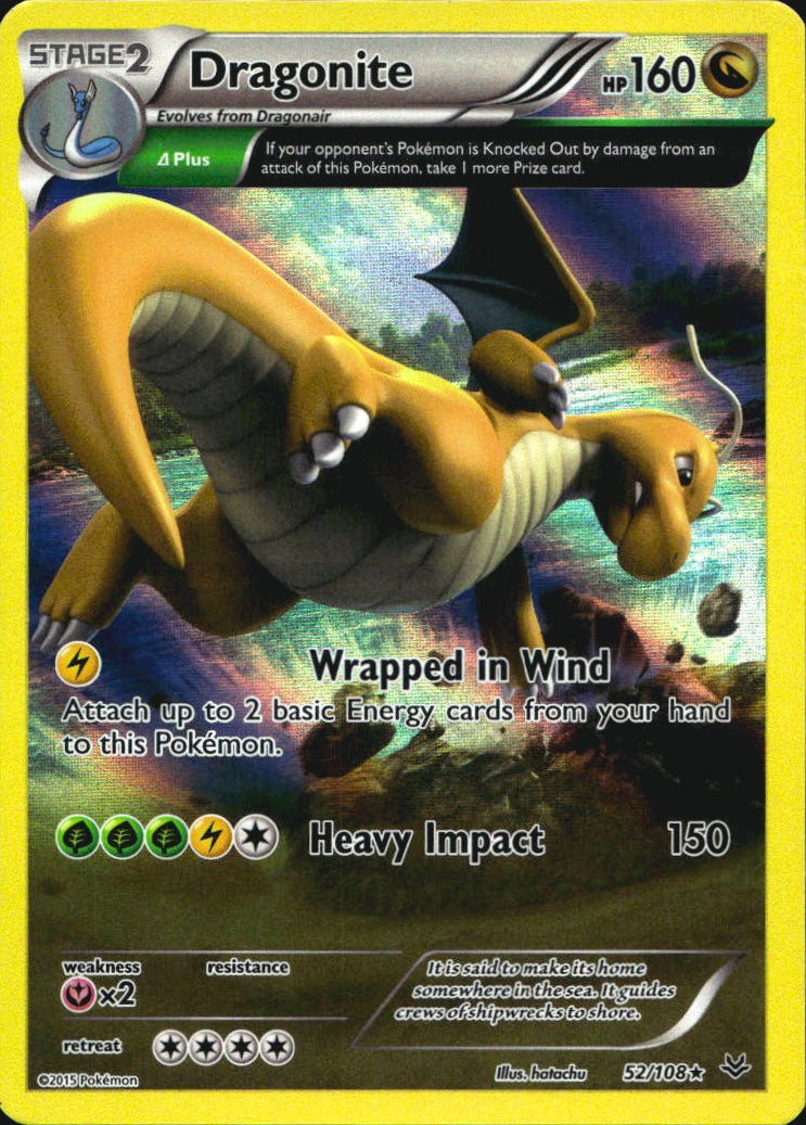 Dragonite 52/108 Holo Rare Roaring Skies Pokemon Near Mint
