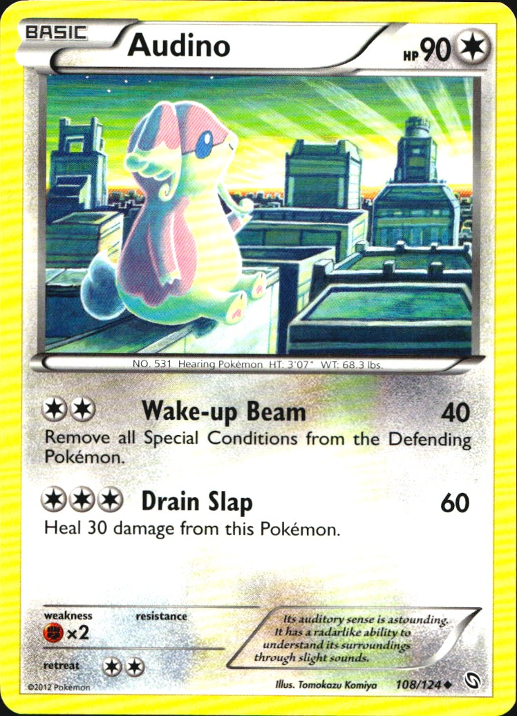 Audino 108/124 Uncommon Dragons Exalted Pokemon Near Mint