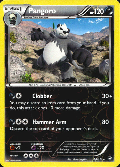 Pangoro 68/111 Rare Furious Fists Pokemon Reverse Holo Near Mint