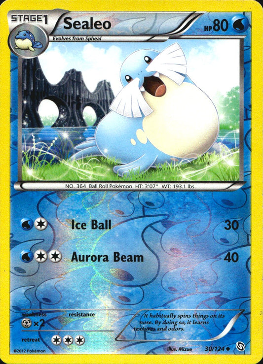 Sealeo 30/124 Uncommon Dragons Exalted Pokemon Reverse Holo Near Mint