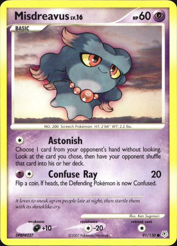 Misdreavus 91/130 Common Diamond & Pearl Pokemon Near Mint