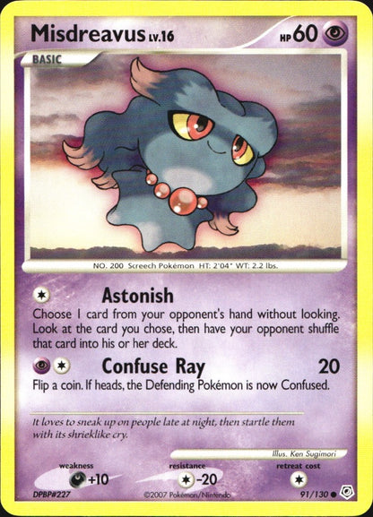 Misdreavus 91/130 Common Diamond & Pearl Pokemon Near Mint