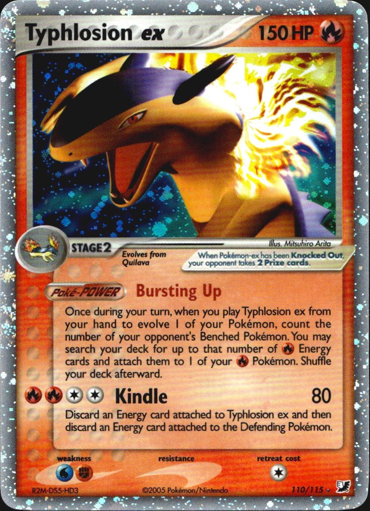 Typhlosion ex 110/115 Holo Rare EX Unseen Forces Pokemon Lightly Played