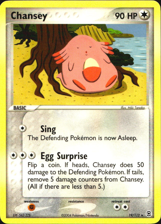 Chansey 19/112 Rare FireRed & LeafGreen Pokemon Near Mint