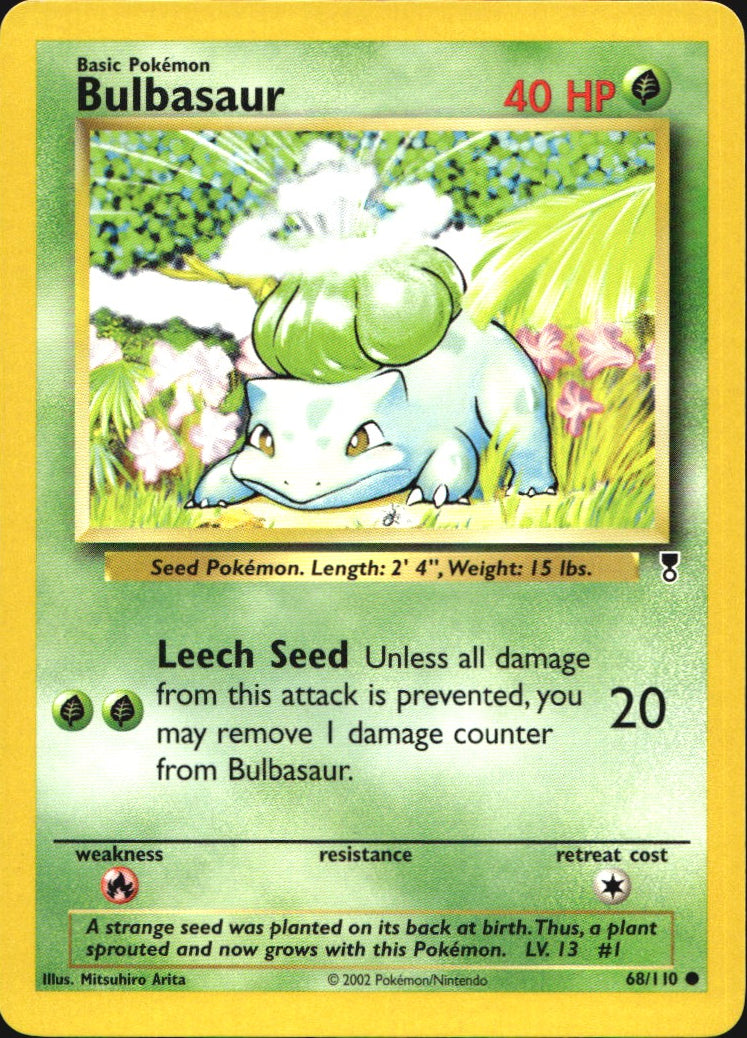 Bulbasaur 68/110 Common Legendary Collection Pokemon Near Mint