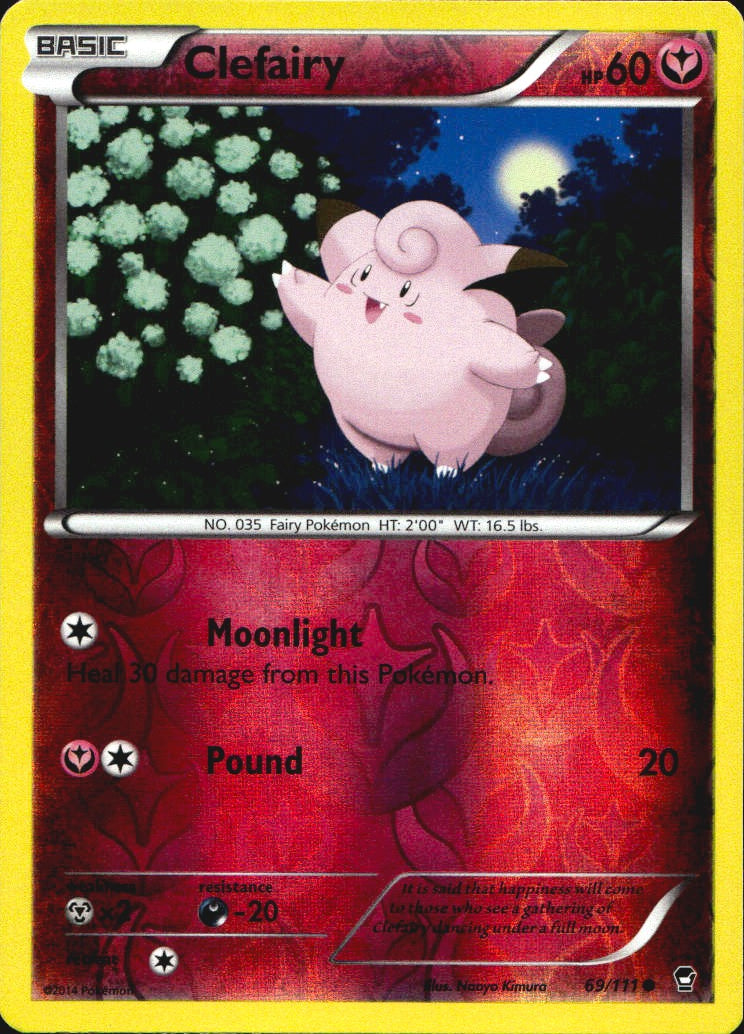 Clefairy 69/111 Common Furious Fists Pokemon Reverse Holo Near Mint