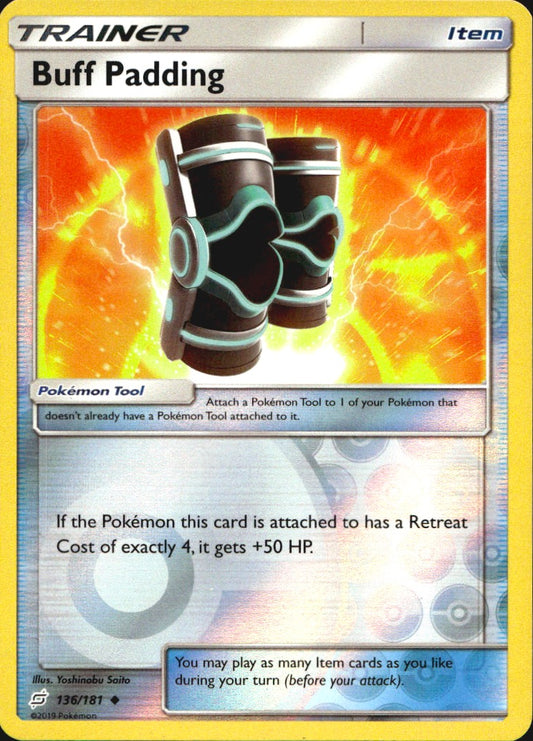 Buff Padding 136/181 Uncommon Team Up Pokemon Reverse Holo Near Mint