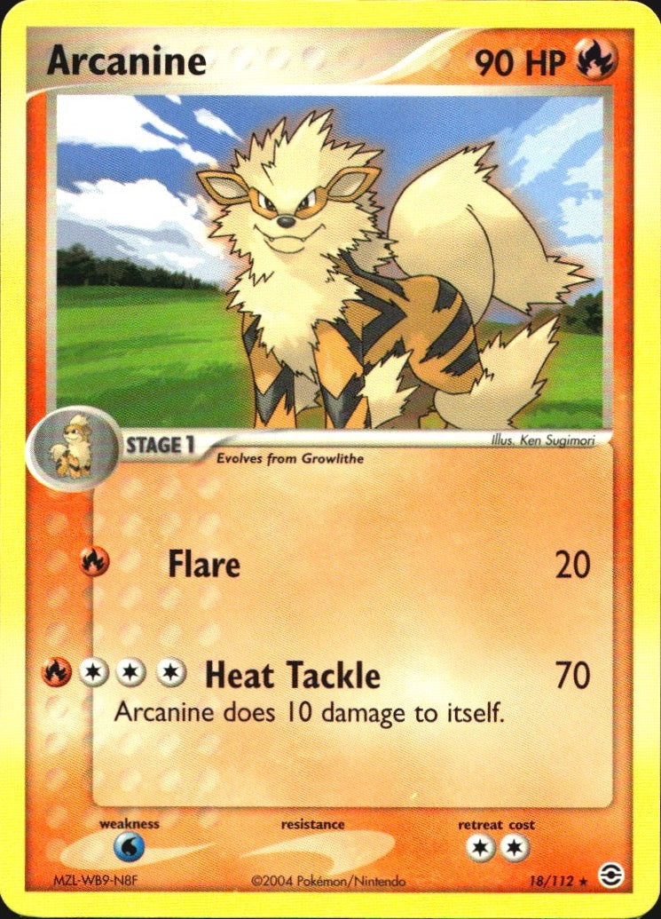 Arcanine 18/112 Rare FireRed & LeafGreen Pokemon Near Mint