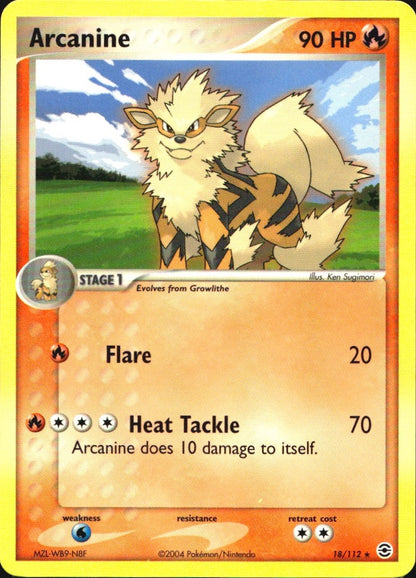 Arcanine 18/112 Rare FireRed & LeafGreen Pokemon Near Mint