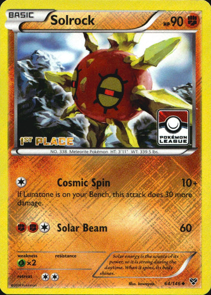 Solrock 064/146 1st Place Promo League & Championship Cards Pokemon Near Mint