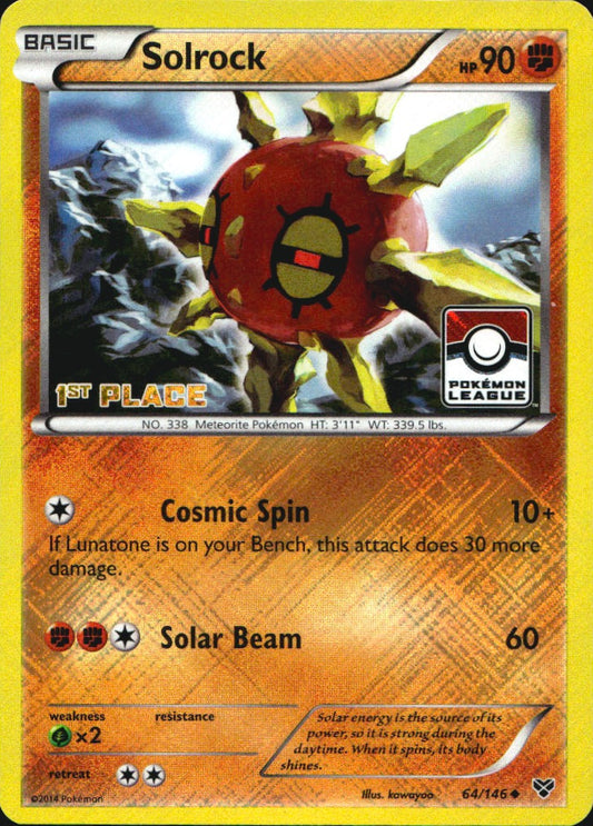 Solrock 064/146 1st Place Promo League & Championship Cards Pokemon Near Mint