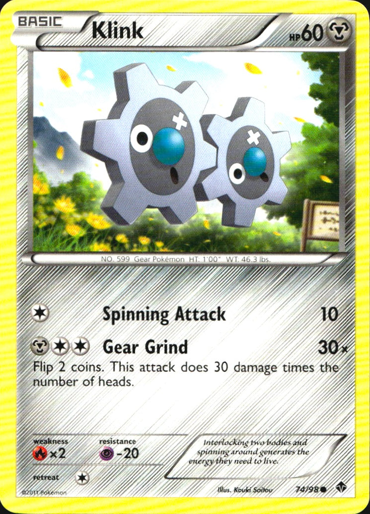 Klink 74/98 Common Emerging Powers Pokemon Near Mint