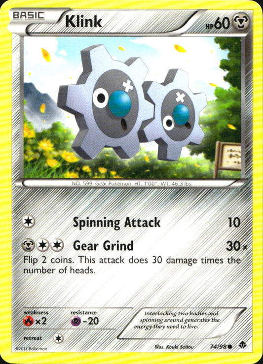 Klink 74/98 Common Emerging Powers Pokemon Near Mint