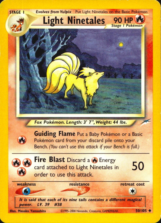 Light Ninetales 50/105 Uncommon Neo Destiny Pokemon Lightly Played