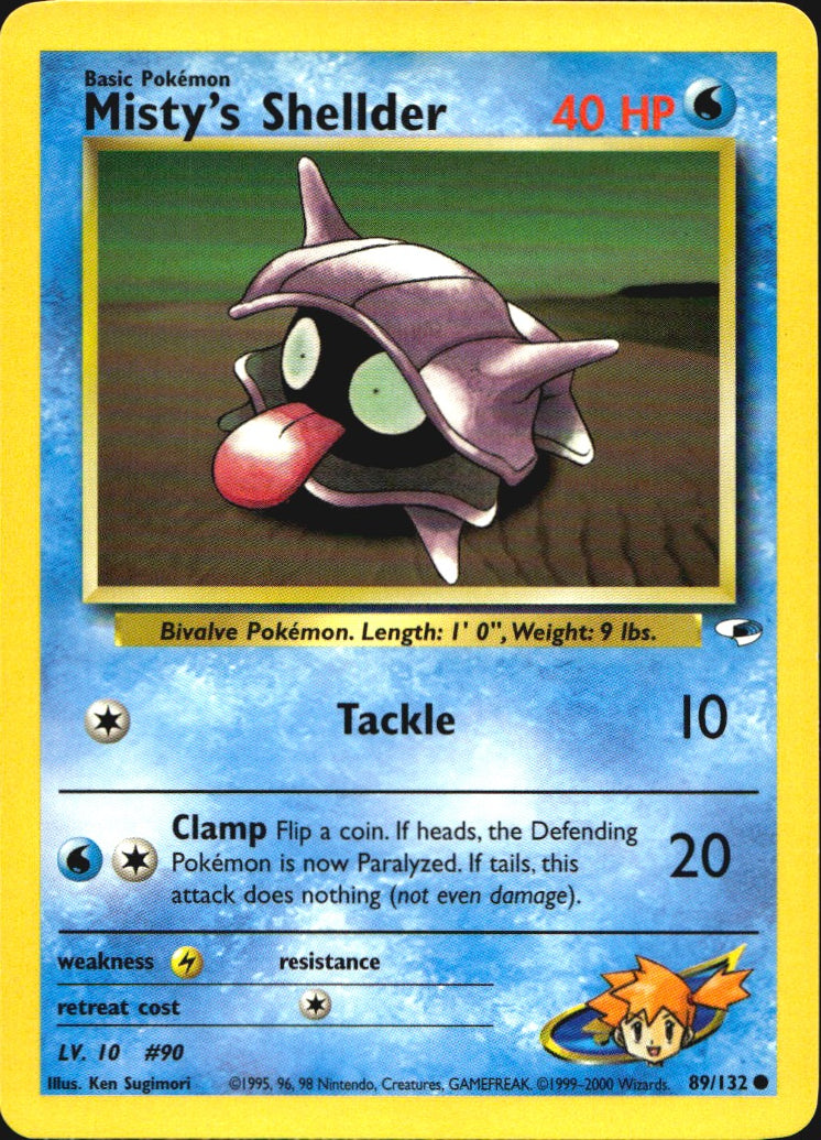 Misty's Shellder 89/132 Common Gym Heroes Pokemon Near Mint