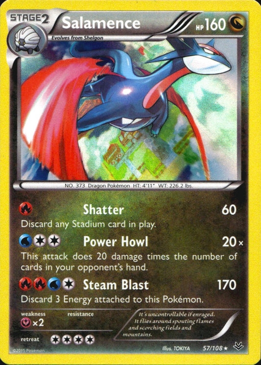 Salamence 57/108 Holo Rare Roaring Skies Pokemon Near Mint