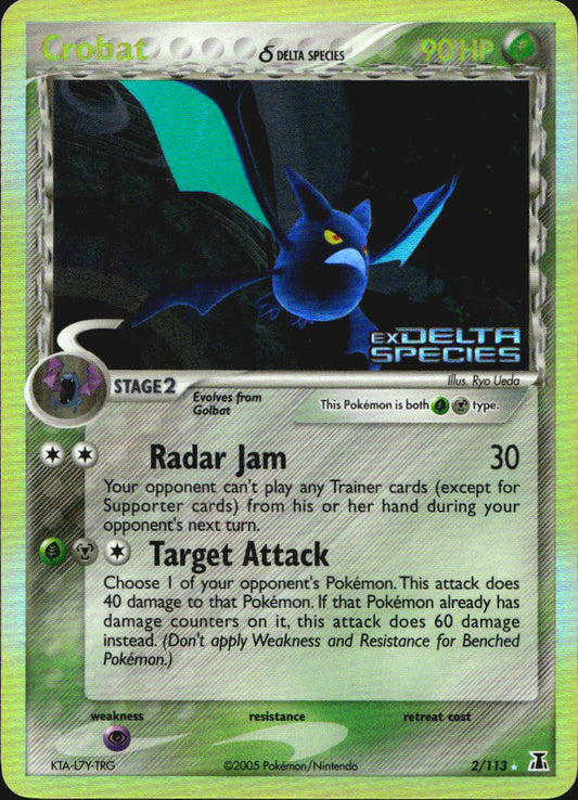 Crobat 2/113 Holo Rare Delta Species Pokemon Reverse Holo Near Mint