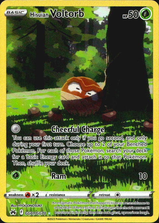 Hisuian Voltorb GG01/GG70 Holo Crown Zenith Galarian Gallery Pokemon NM