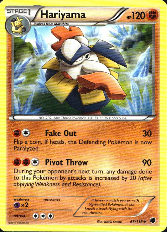 Hariyama 63/116 Rare Plasma Freeze Pokemon Near Mint