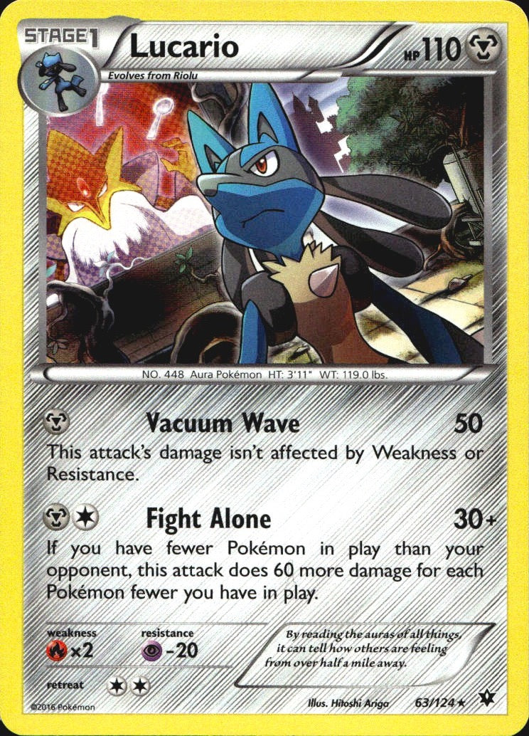 Lucario 63/124 Holo Rare Fates Collide Pokemon Near Mint