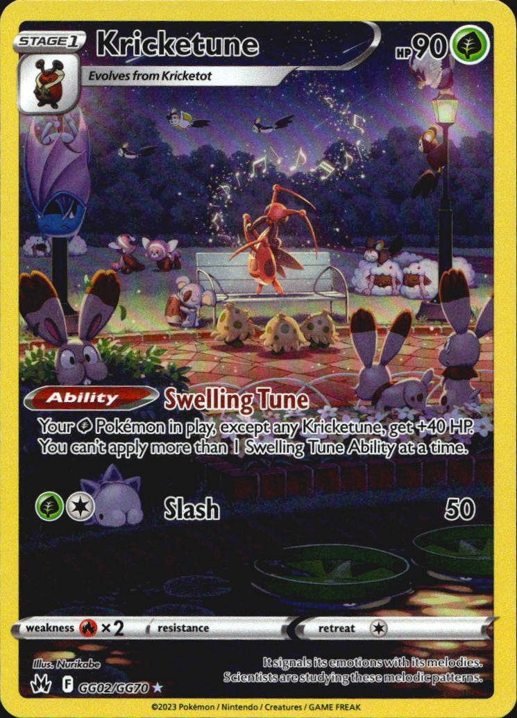 Kricketune GG02/GG70 Holo Crown Zenith Galarian Gallery Pokemon NM