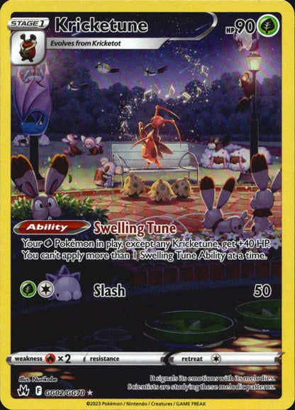 Kricketune GG02/GG70 Holo Crown Zenith Galarian Gallery Pokemon NM