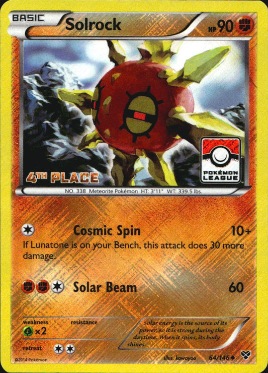 Solrock 064/146 4th Place Promo League & Championship Cards Pokemon Near Mint