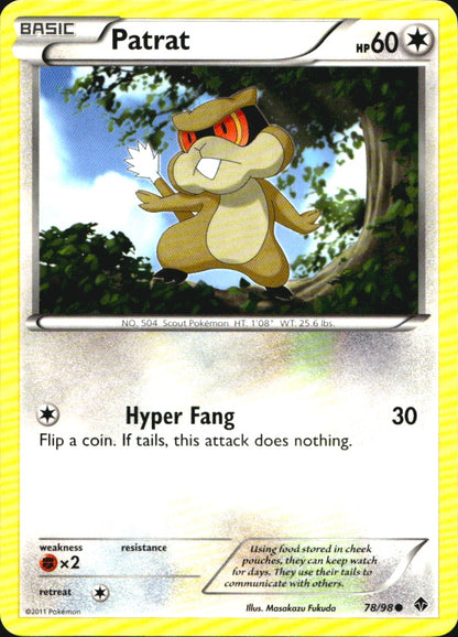 Patrat 78/98 Common Emerging Powers Pokemon Near Mint
