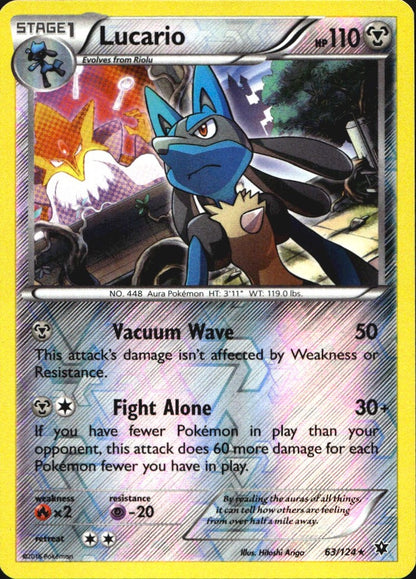 Lucario 63/124 Fates Collide Pokemon Reverse Holo Near Mint