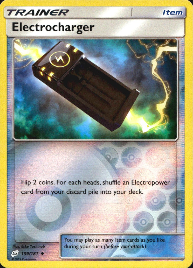 Electrocharger 139/181 Uncommon Team Up Pokemon Reverse Holo Near Mint