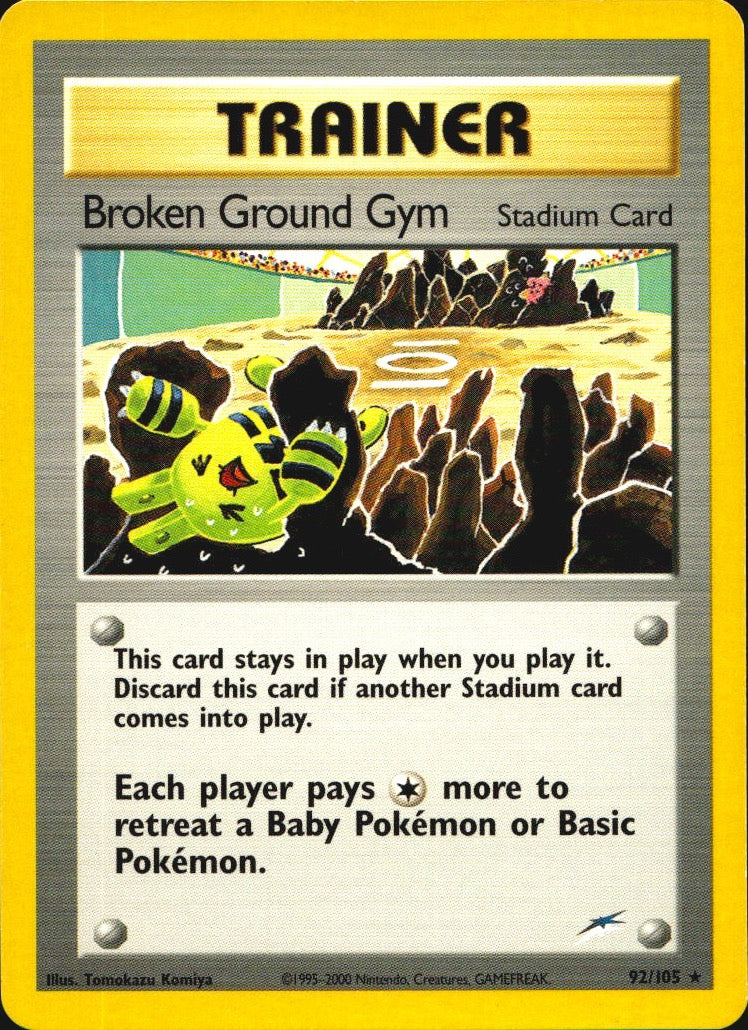 Broken Ground Gym 92/105 Rare Neo Destiny Pokemon Near Mint