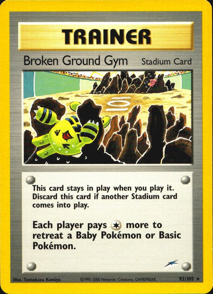 Broken Ground Gym 92/105 Rare Neo Destiny Pokemon Near Mint