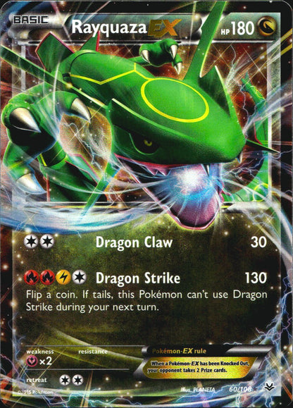 Rayquaza EX 60/108 Holo Rare EX Roaring Skies Pokemon Near Mint