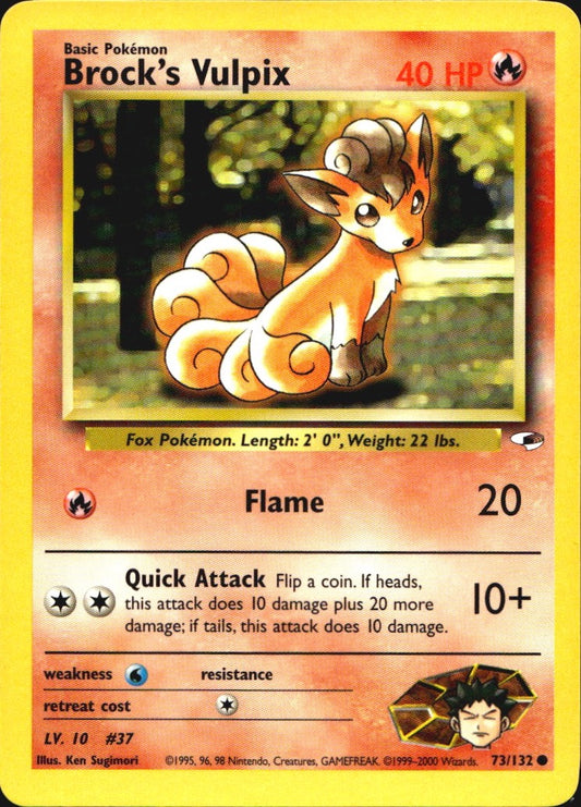 Brock's Vulpix 73/132 Common Gym Heroes Pokemon Near Mint