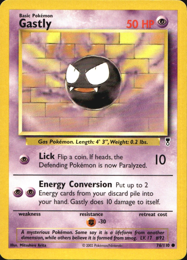 Gastly 76/110 Common Legendary Collection Pokemon Near Mint