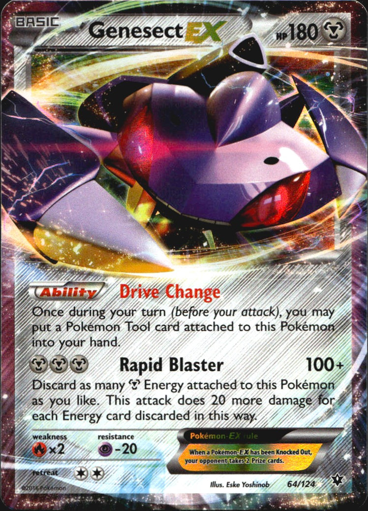 Genesect EX 64/124 Holo EX Rare Fates Collide Pokemon Near Mint