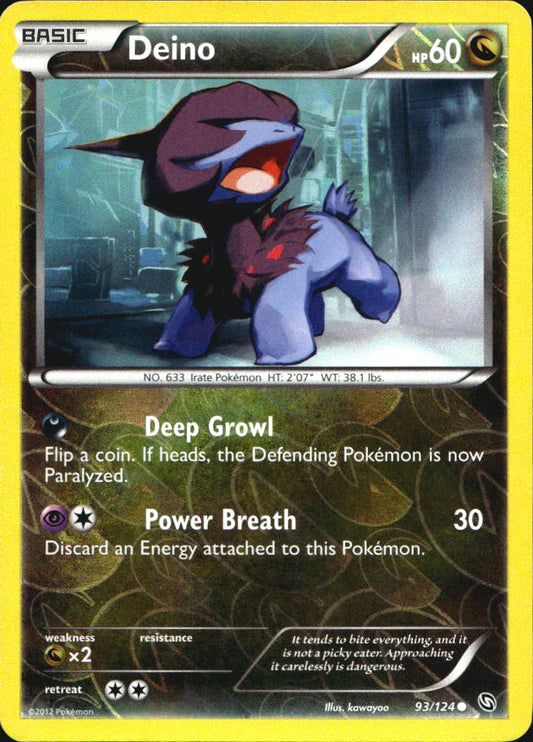 Deino 93/124 Common Dragons Exalted Pokemon Reverse Holo Near Mint