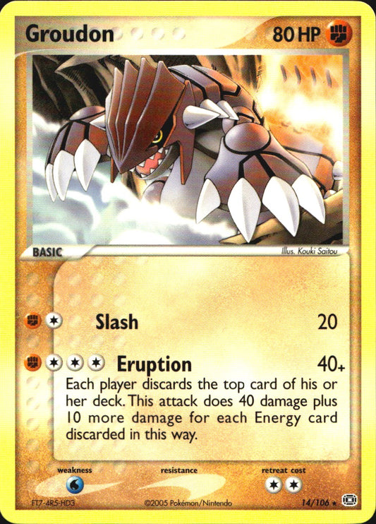 Groudon 14/106 Rare Emerald Pokemon Near Mint