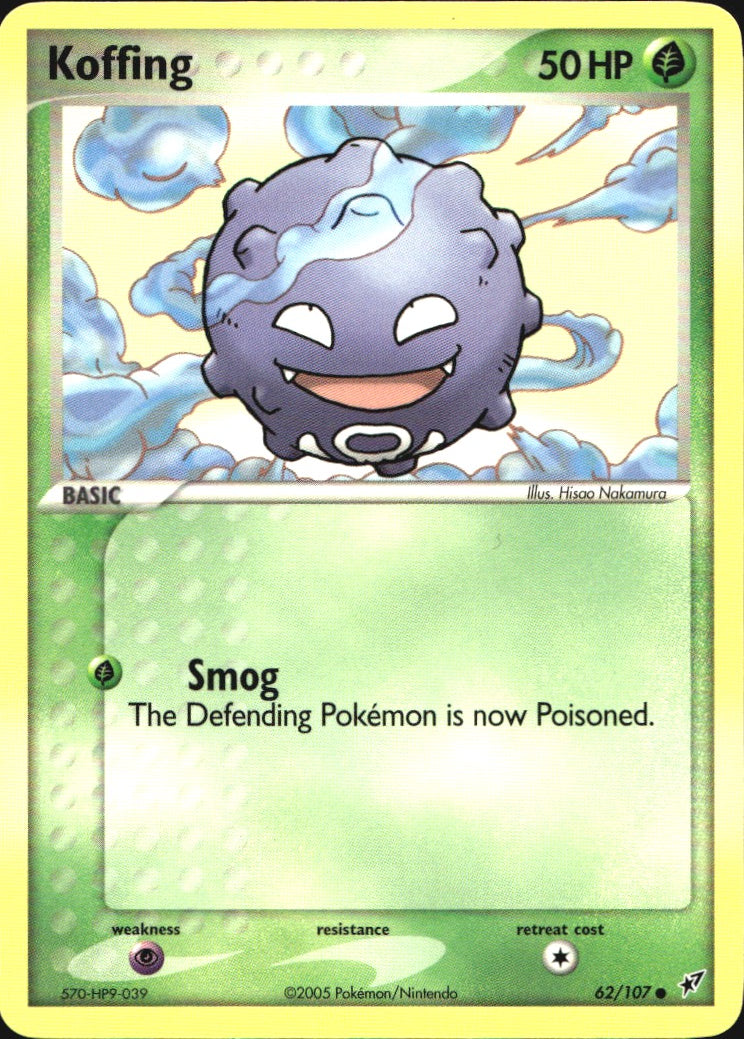 Koffing 62/107 Common Deoxys Pokemon Near Mint