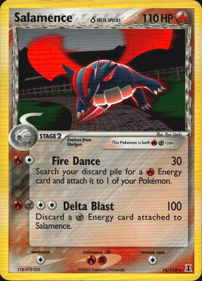 Salamence 14/113 Holo Rare Delta Species Pokemon Near Mint
