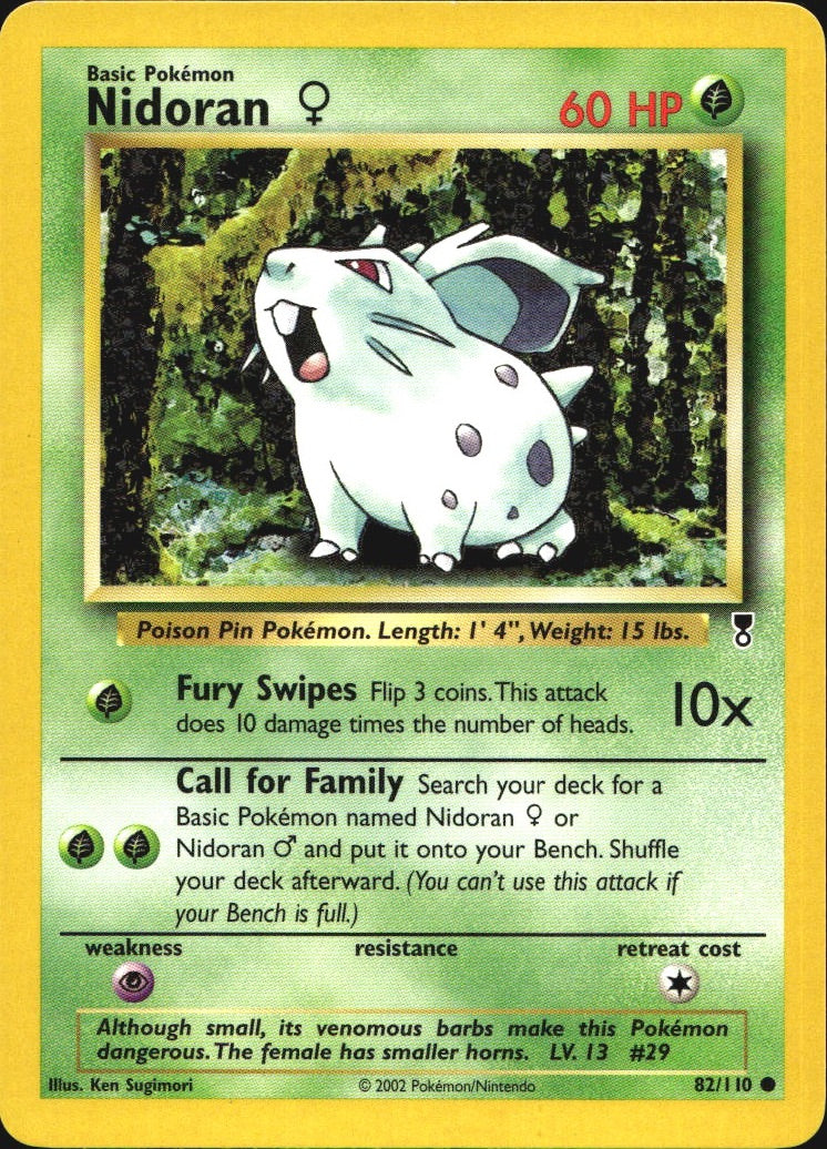 Nidoran F 82/110 Common Legendary Collection Pokemon Near Mint