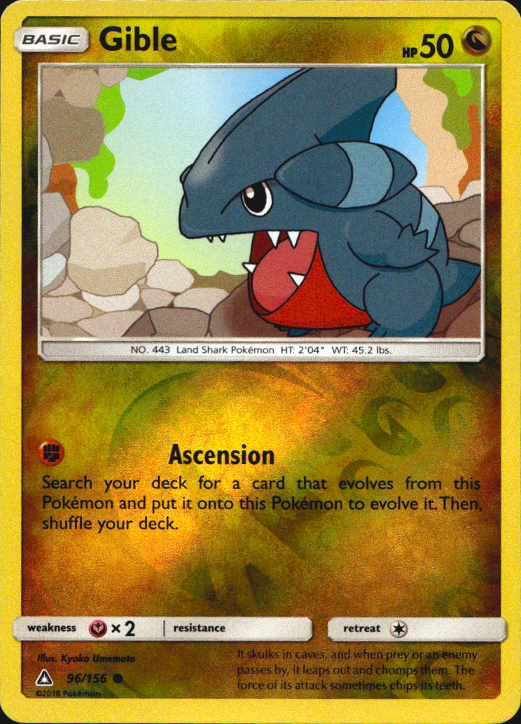 Gible 96/156 Common Ultra Prism Pokemon Reverse Holo Near Mint