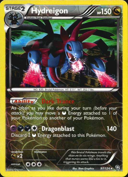 Hydreigon 97/124 Holo Rare Dragons Exalted Pokemon Reverse Holo Near Mint