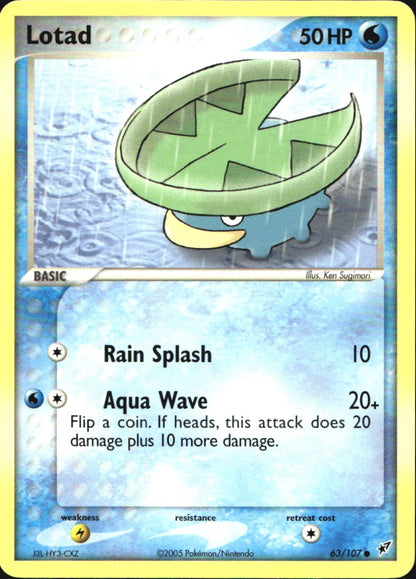 Lotad 63/107 Common Deoxys Pokemon Near Mint