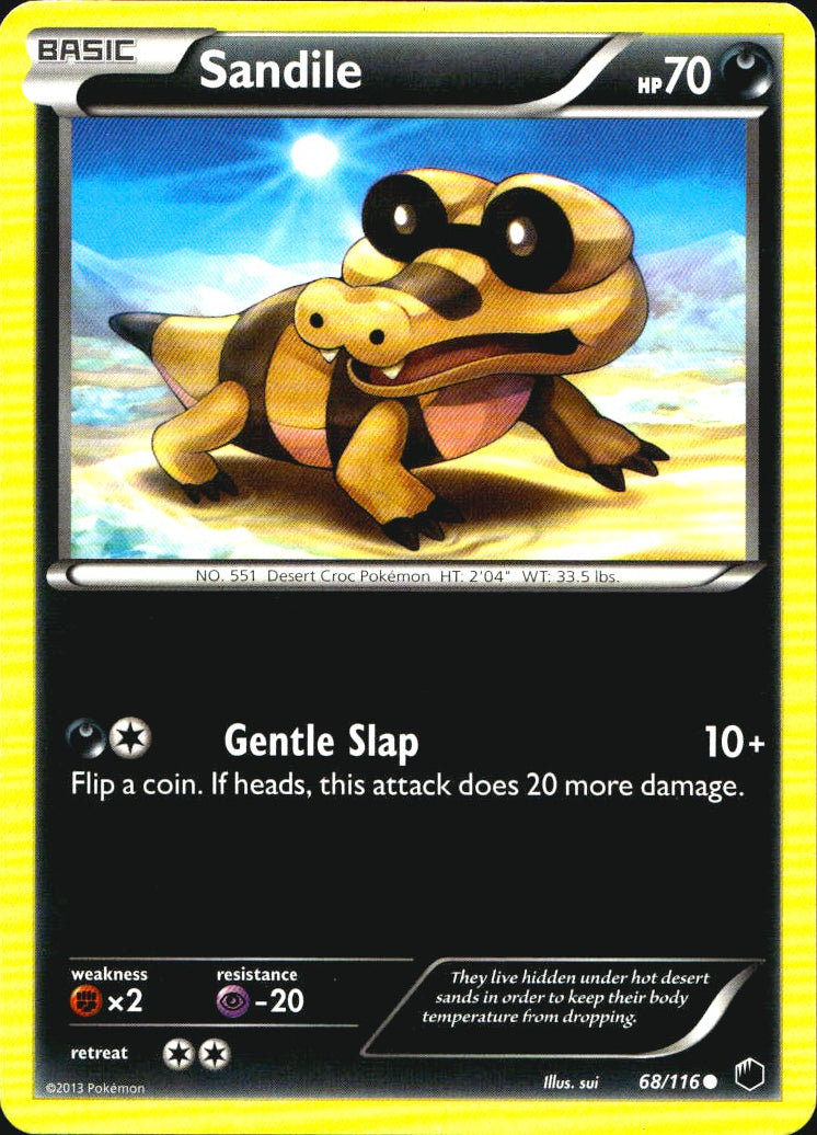 Sandile 68/116 Common Plasma Freeze Pokemon Near Mint