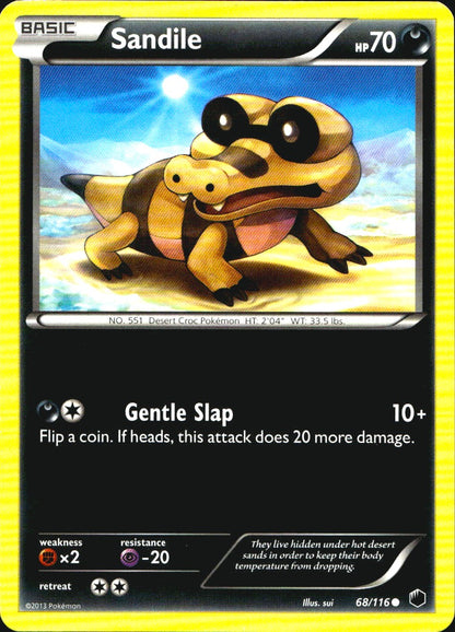 Sandile 68/116 Common Plasma Freeze Pokemon Near Mint