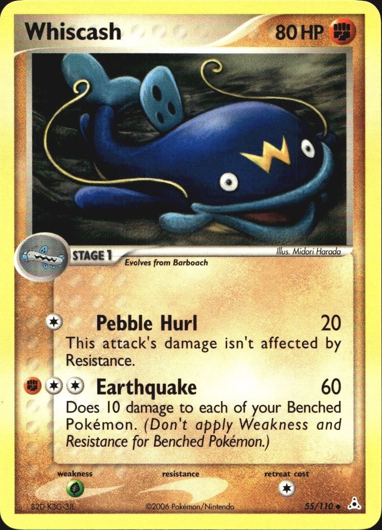 Whiscash 55/110 Uncommon Holon Phantoms Pokemon Near Mint